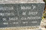 JAGER Christian Matthys, de 1862-1930 & Maria P. POTGIETER 1870-1958