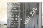 ZYL Aletta Petronella, van 1910-1975