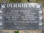 DURRHEIM David Daniel 1912-2000 &  Nora Myrtle PAPE 1921-1979