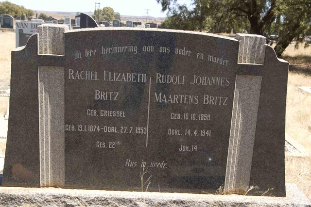 BRITZ Rudolf Johannes Maartens 1859-1941 & Rachel Elizabeth GRIESSEL 1874-1953