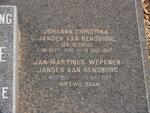 RENSBURG Jan Marthinus Wepener, Jansen van 1933-2001 & Johanna Christina REYNEKE 1936-1997