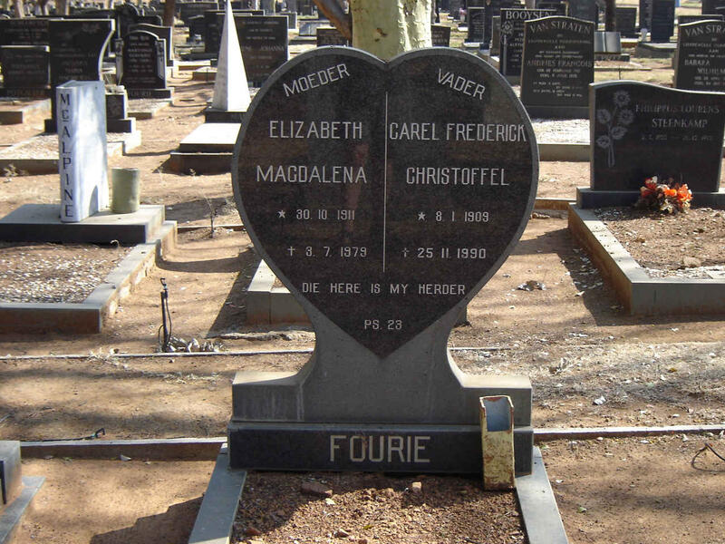 FOURIE  Carel Frederick Christoffel 1909-1990 & Elizabeth Magdalena 1911-1979