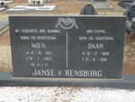 RENSBURG Daan, Janse van 1908-2001 & Mien 1912-1983