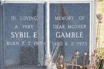 GAMBLE Sybil E. 1917-1975