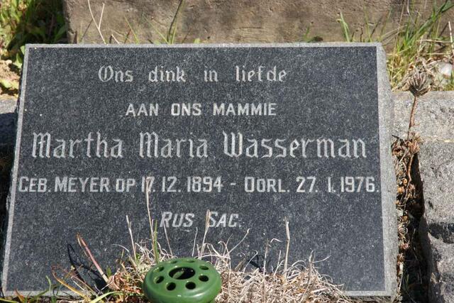 WASSERMAN Martha Maria nee MEYER 1894-1976