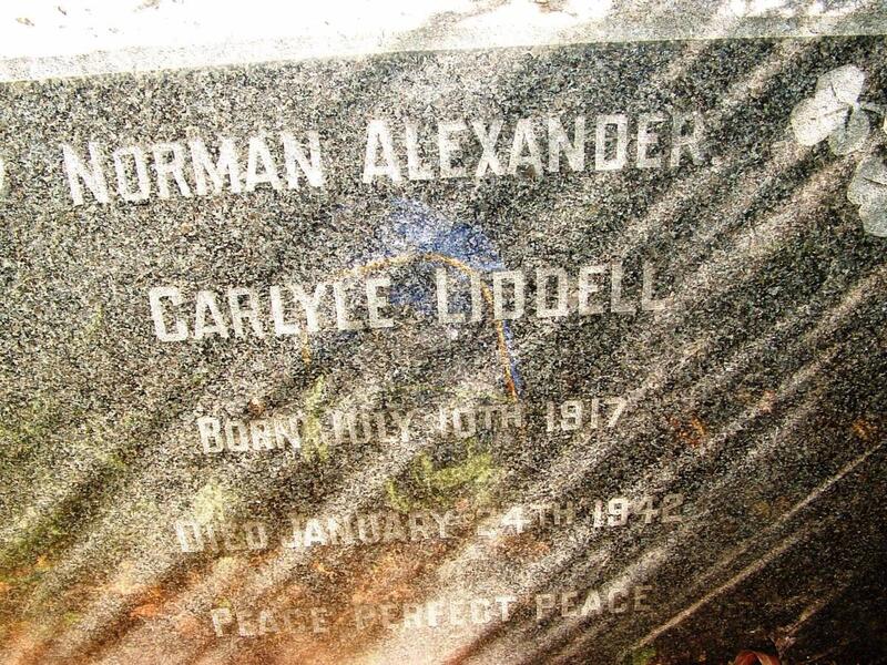 LIDDELL Norman Alexander Carlyle 1917-1942