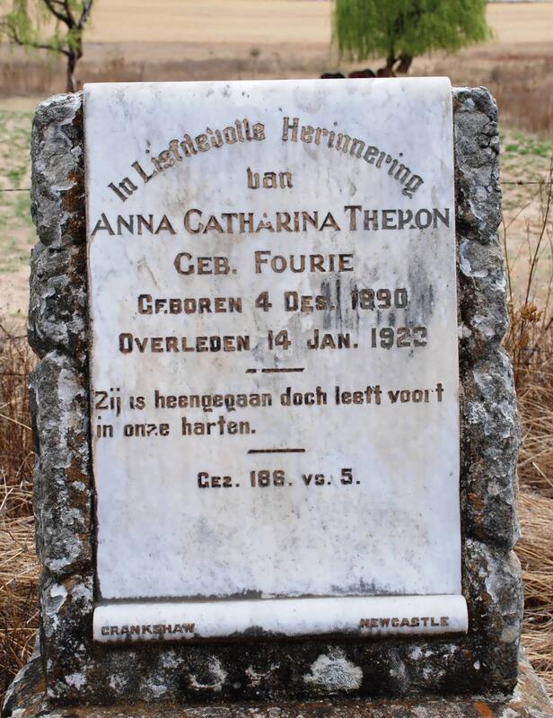 THERON Anna Catharina nee FOURIE 1890–1922