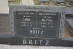 BRITZ Danie 1907-1997& Martha 1909-1989
