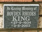 KING Royden Rhodes 1934-2003