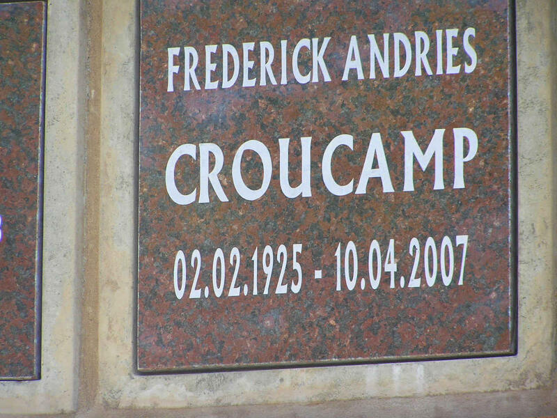 CROUCAMP Frederick Andries 1925-2007