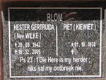 BLOM Piet 1938- & Hester Gertruida WILKE 1942-2005