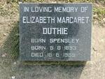 DUTHIE Elizabeth Margaret nee SPENSLEY 1893-1985