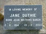 DUTHIE Jean Watkins nee BAKER 1914-2003