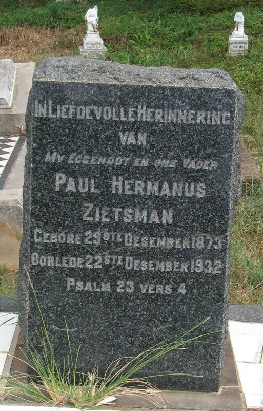 ZIETSMAN Paul Hermanus 1873-1932