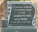 MERWE Jacobus Petrus, van der 1924-1988