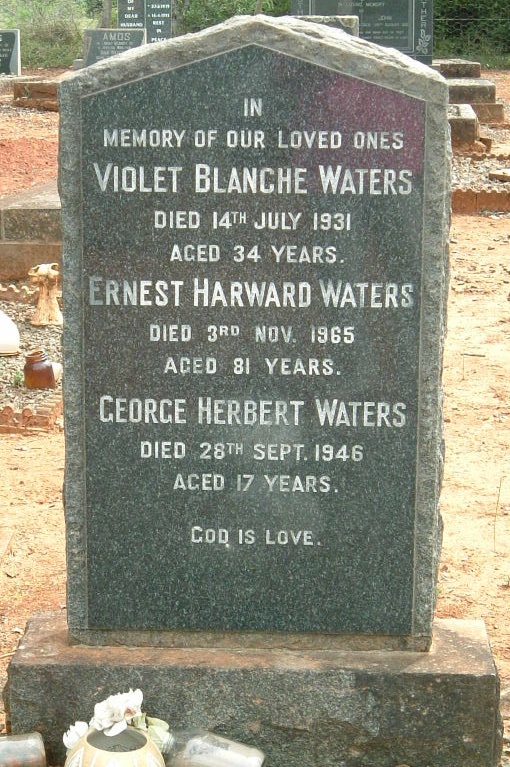 WATERS Violet Blanche -1931 :: WATERS Ernest Harward -1965 :: WATERS George Herbert - 1946