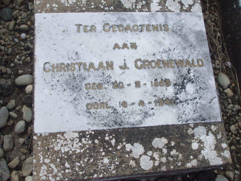 GROENEWALD Christiaan J. 1885-1941