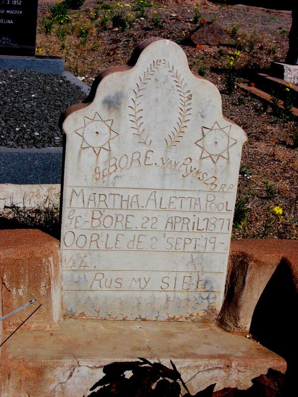 POOL Martha Aletta 1871-1944