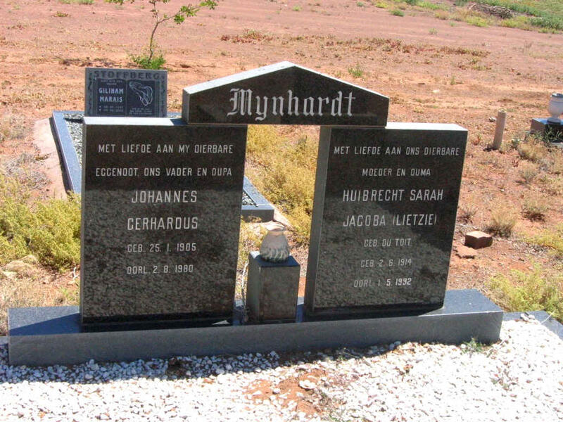 MYNHARDT Johannes Gerhardus 1905-1980 & Huibrecht Sarah Jacoba DU TOIT 1914-1992