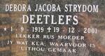 DEETLEFS Debora Jacoba Strydom 1919-2001