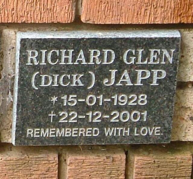 JAPP Richard Glen 1928-2001