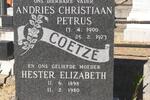 COETZE Andries Christiaan Petrus 1900-1973 & Hester Elizabeth 1898-1980