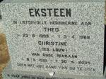 EKSTEEN Theo 1909-1988 & Christine LOUW 1919-2005