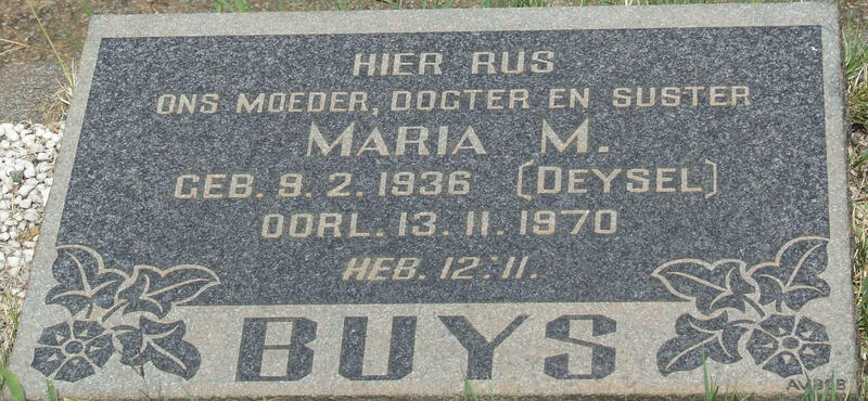 BUYS Maria Magdalena nee DEYSEL 1936-1970