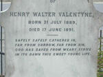 VALENTYNE Henry Walter 1889-1891