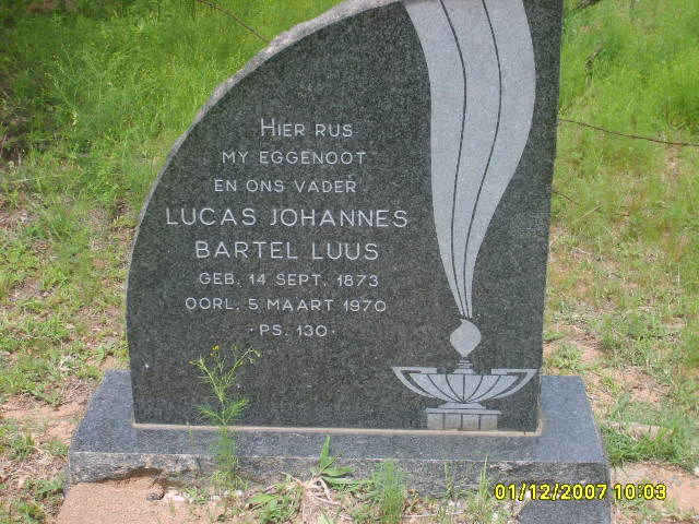 LUUS Lucas Johannes Bartel 1873-1970