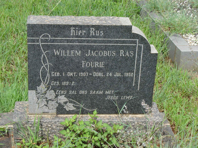 FOURIE Willem Jacobus Ras 1907-1952