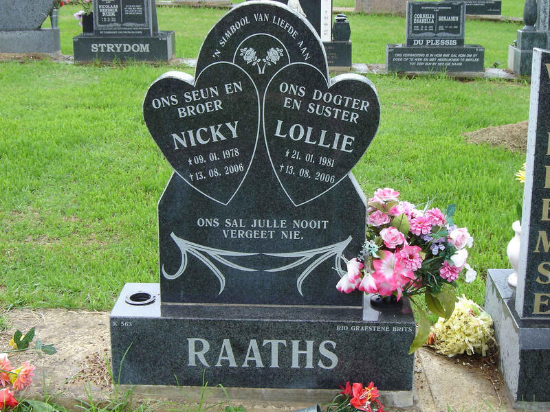 RAATHS Nicky 1978-2006 :: RAATHS Lollie 1981-2006