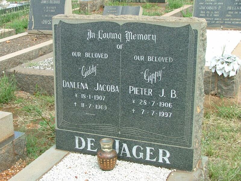JAGER Pieter J.B., de 1906-1997 & Dalena Jacoba 1907-1969