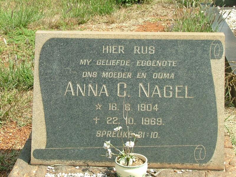 NAGEL Anna C. 1904-1969