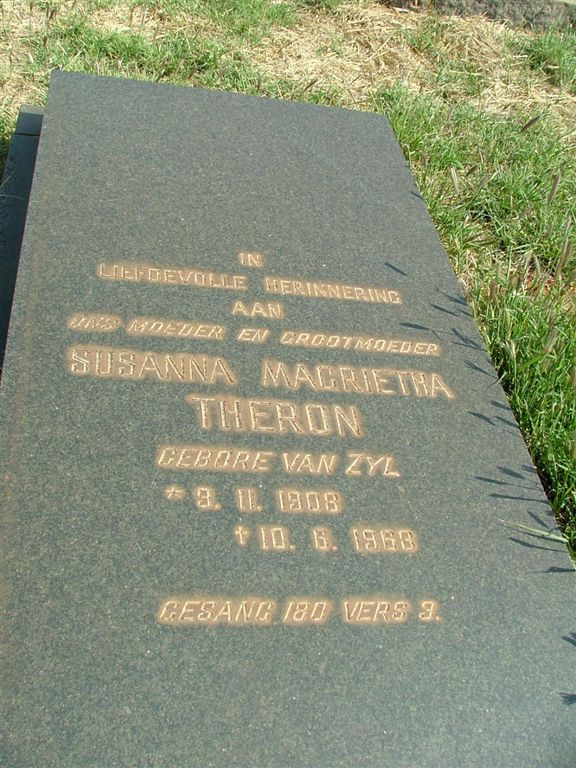 THERON Susanna Magrietha nee VAN ZYL 1908-1963