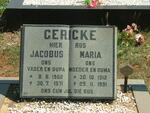 GERICKE Jacobus 1902-1971 & Maria 1912-1991