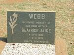 WEBB Beatrice Alice 1886-1970