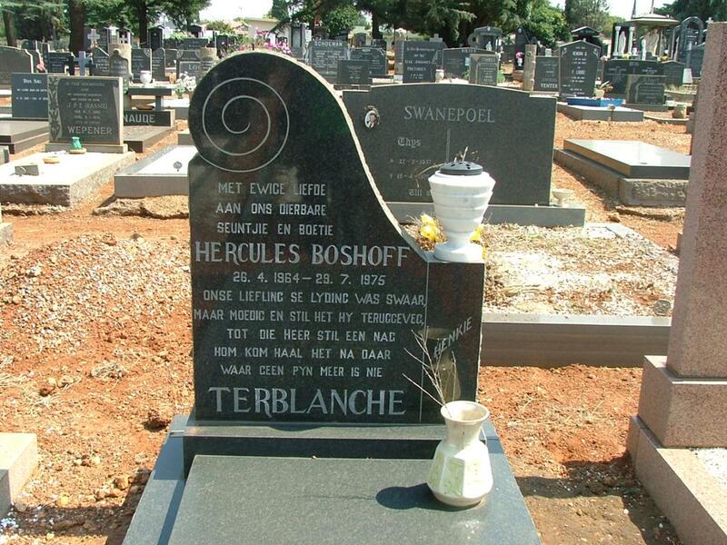 TERBLANCHE Hercules Boshoff 1964-1975