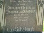 SCHALKWYK Johannes Christiaan Hermanus, van 1881-1953