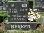 BEKKER Jan 1947-2003 & Elsje 1949-