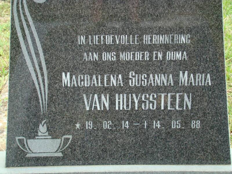 HUYSSTEEN Magdalena Susanna Maria 1914-1988