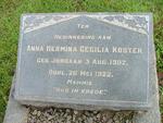 KOSTER Anna Hermina Cecilia, nee JORDAAN 1902-1922