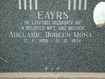 EAYRS Adelaide Doreen Mona 1933-1974