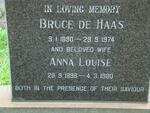 HAAS Bruce, de 1890-1974 & Anna Louise 1898-1980