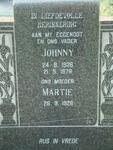 ? Johnny 1926-1976 & Martie ? 1926-