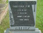 CALITZ Christina  J.M. 1921-1987
