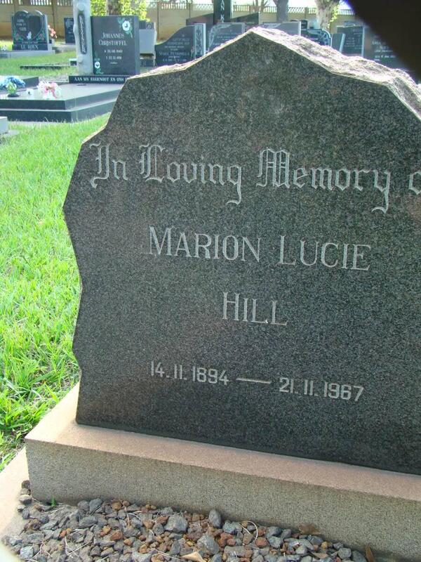 HILL Marion Lucie 1894-1967
