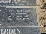HEERDEN Aletta Catharina, van nee ROTHMANN 1882-1960