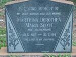 SCOTT Marthina Dorothea Maria nee VALKENBURG 1887-1966
