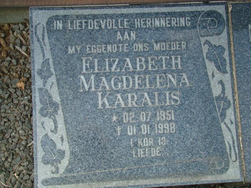 KARALIS Elizabeth Magdalena 1951-1998